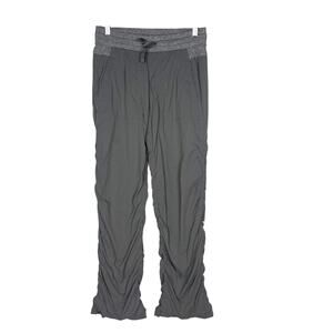 Ivivva Lululemon Girls 14 Gray Dance Studio Pant Woven Striped Activewear Ruched